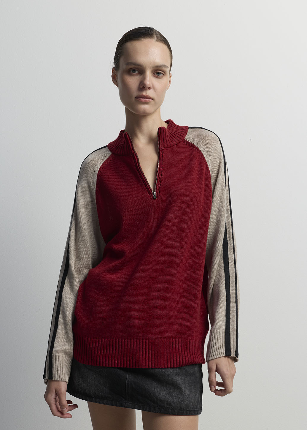 HALF-ZIP KNIT SWEATER