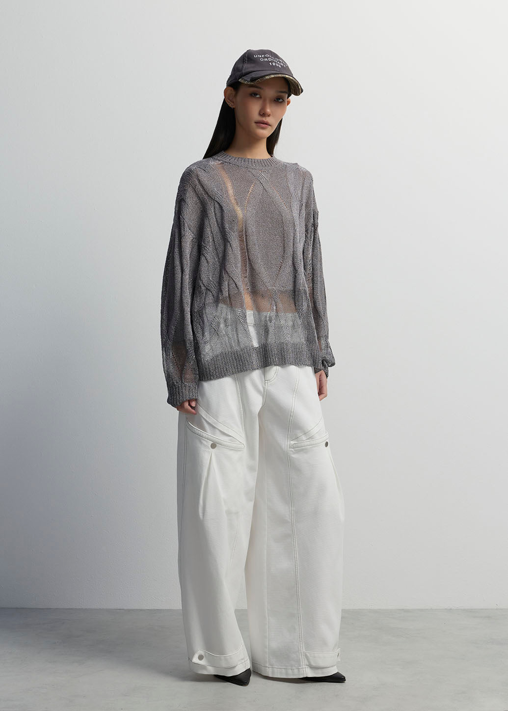 UTILITY CARGO PARACHUTE WIDE-LEG PANTS