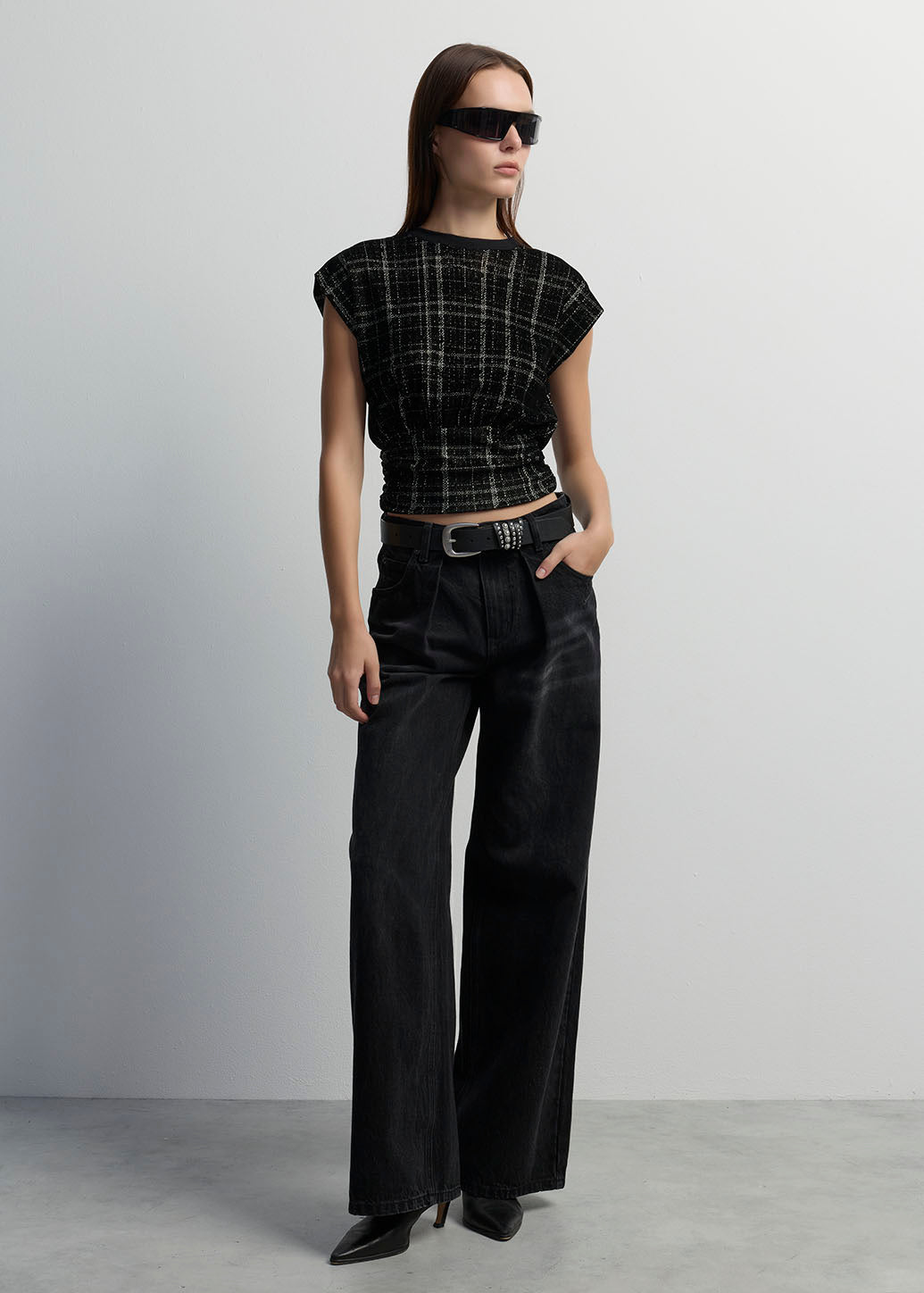 LUREX CAP-SLEEVE TOP