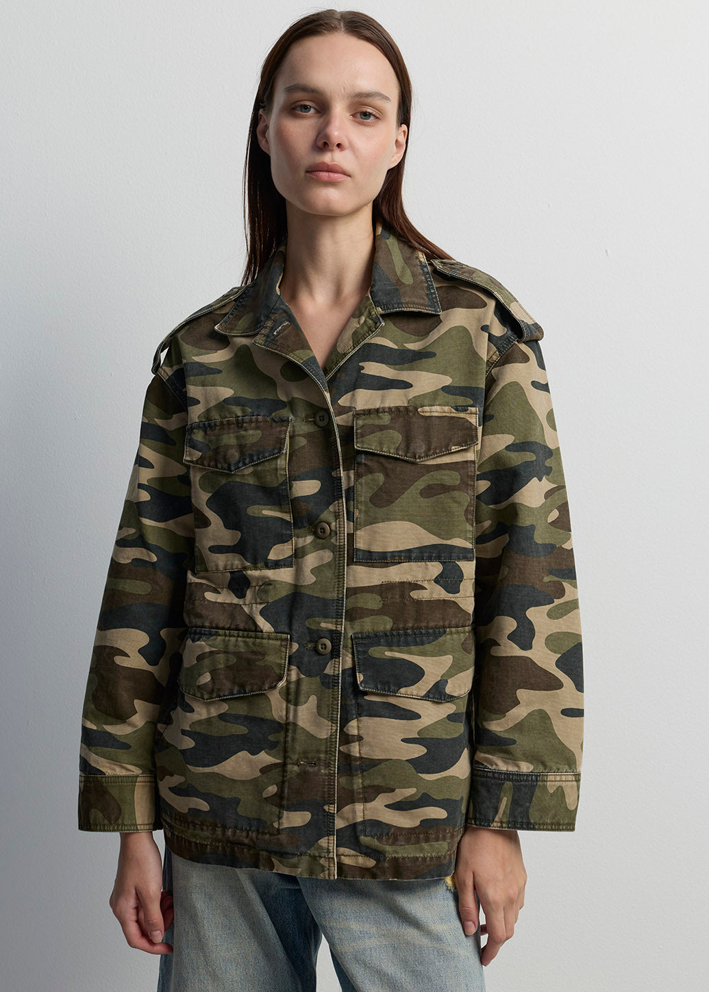 CAMO OVERSIZED UTILITY SHIRT