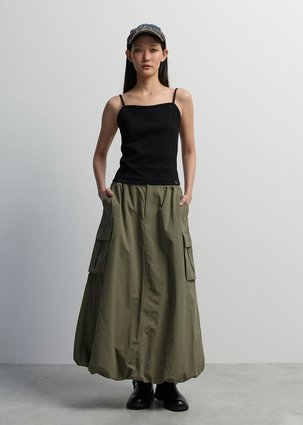 CARGO UTILITY PARACHUTE MIDI SKIRT