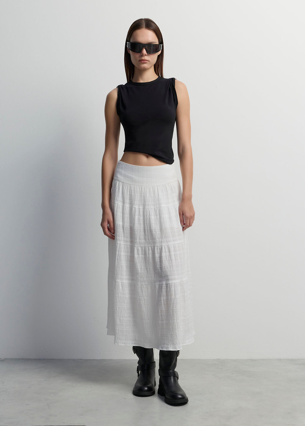 TIERED BOHO MAXI SKIRT