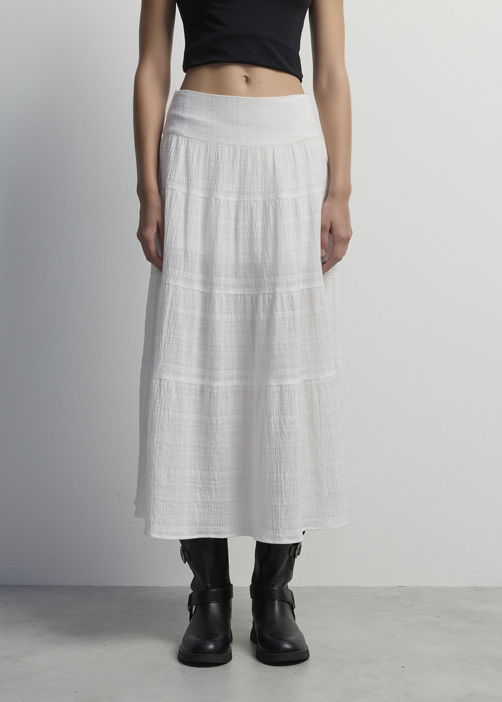 TIERED BOHO MAXI SKIRT