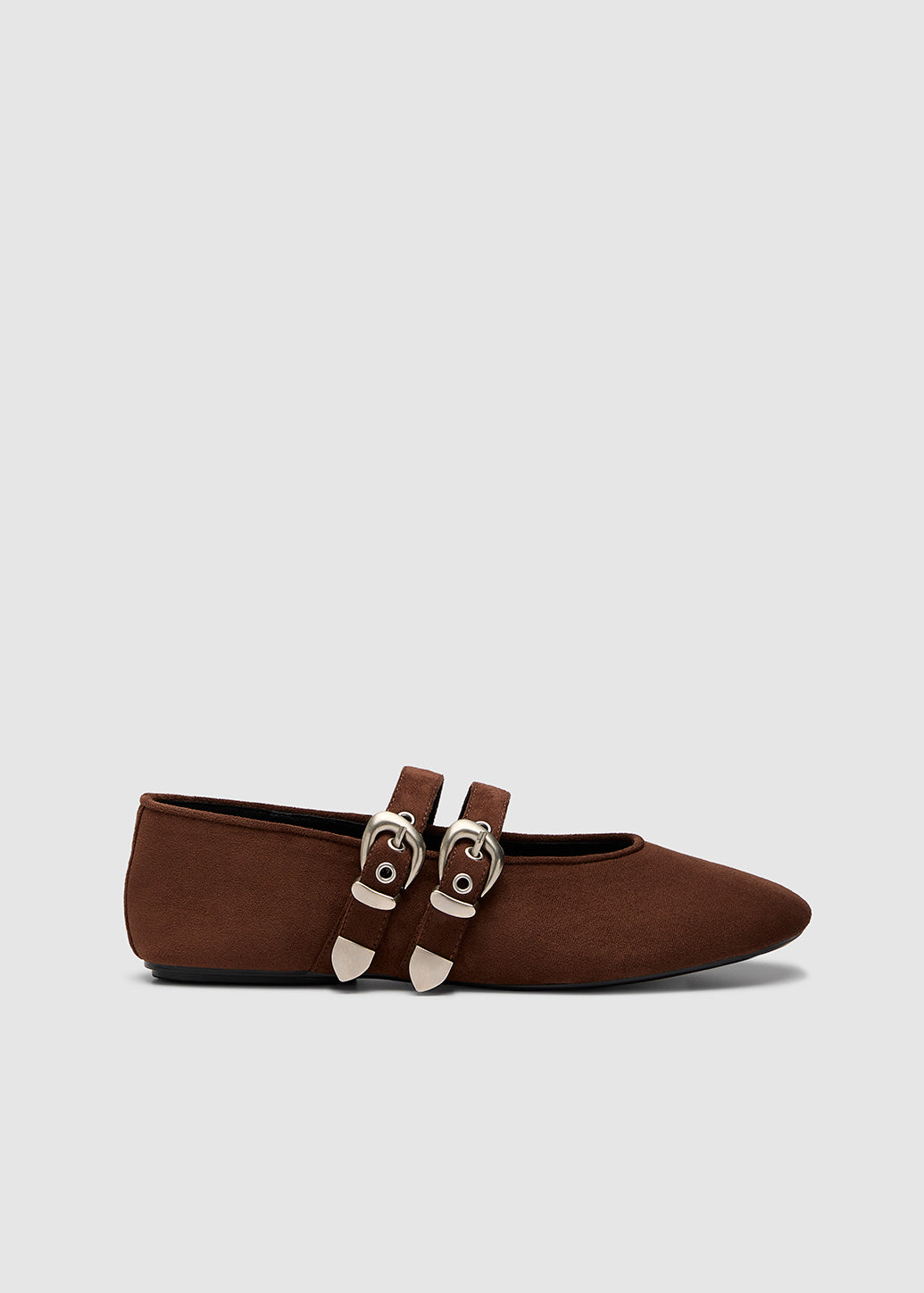 SUEDE DOUBLE-STRAP MARY JANES