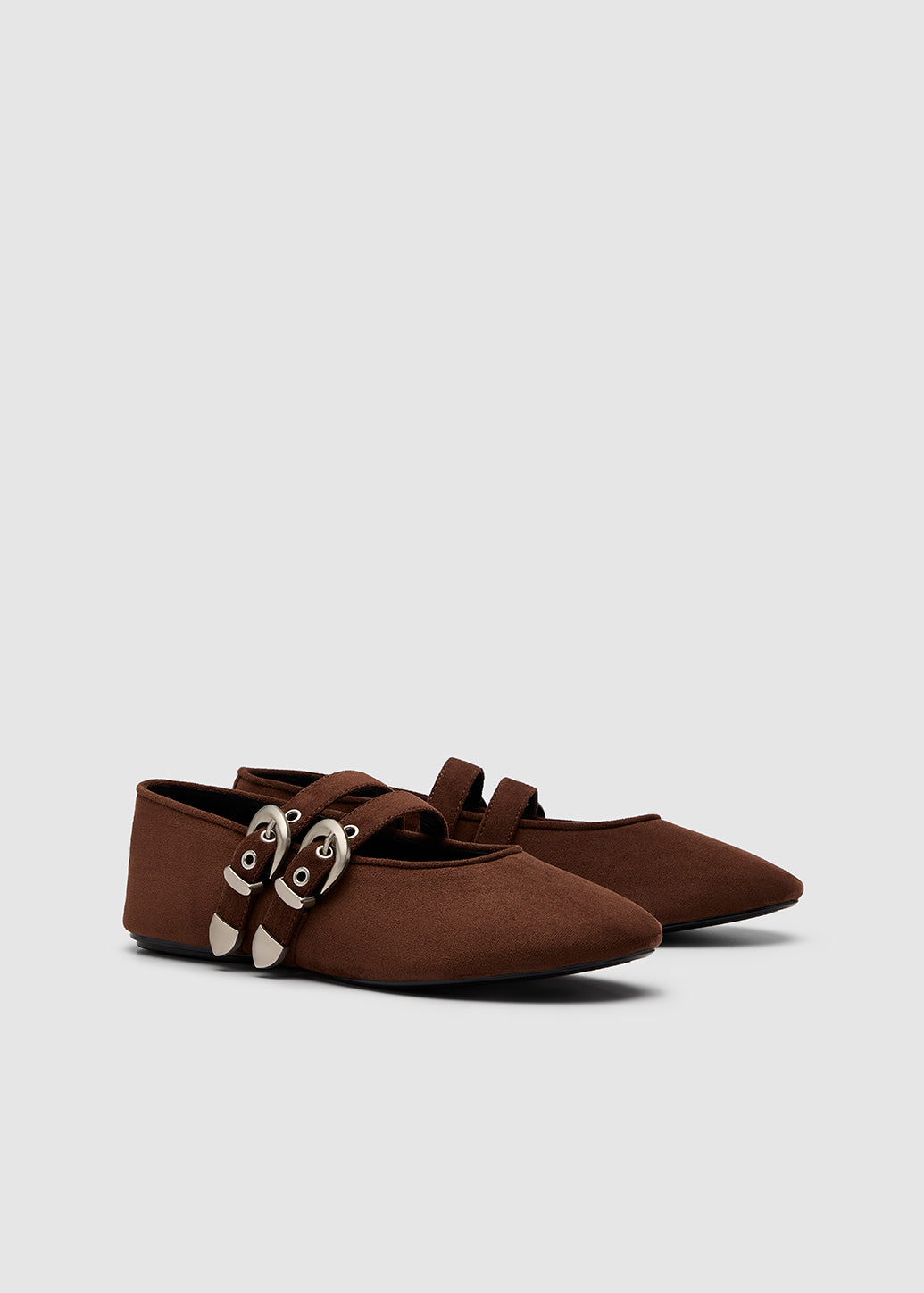 SUEDE DOUBLE-STRAP MARY JANES