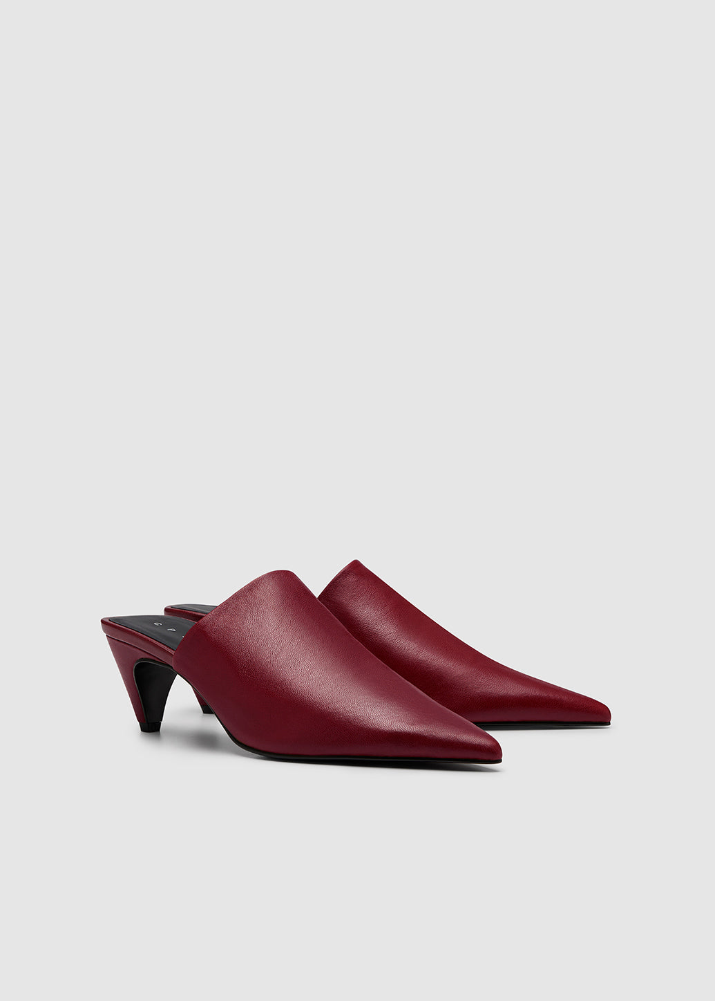 POINTED-TOE LEATHER MULES