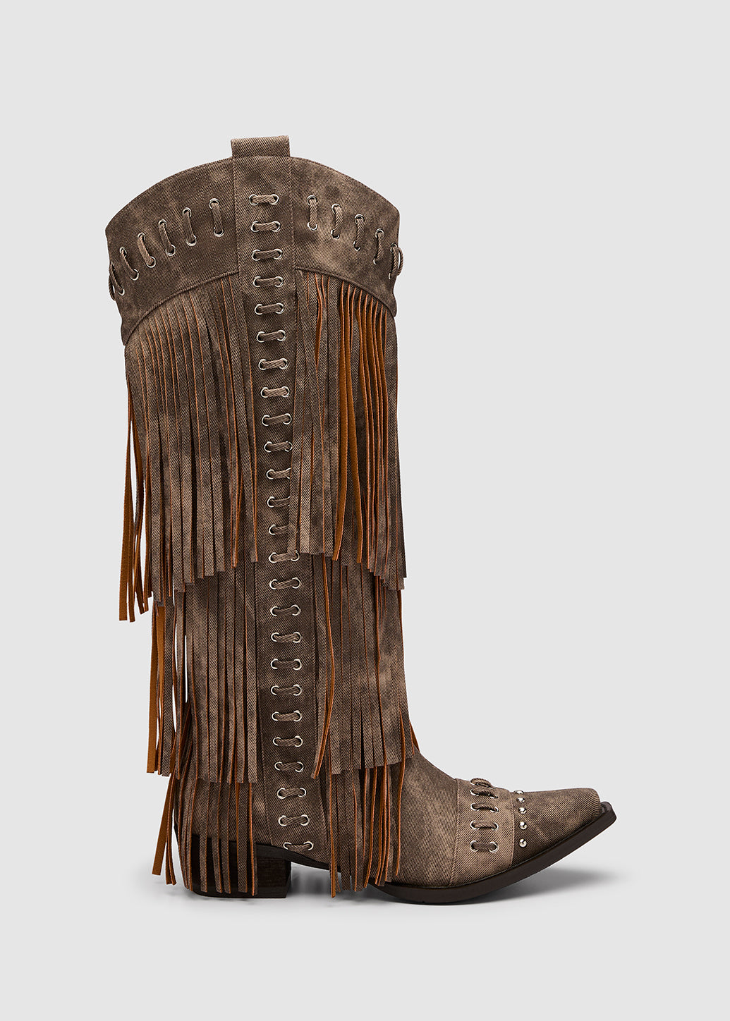 WESTERN FRINGE KNEE BOOTS