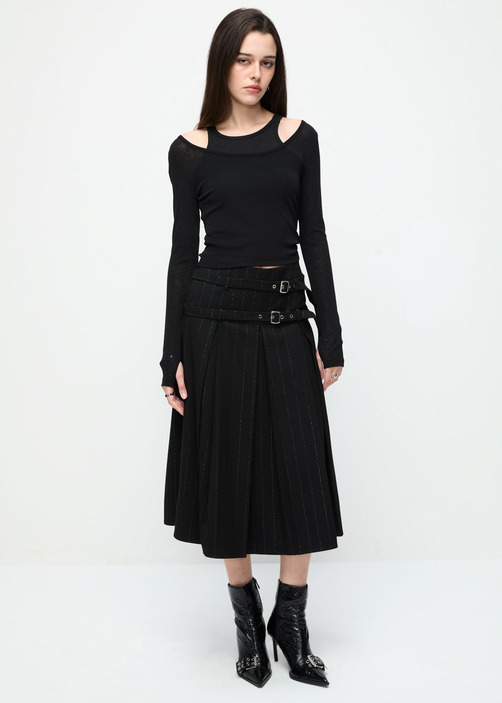 PLEATED MAXI SKIRT