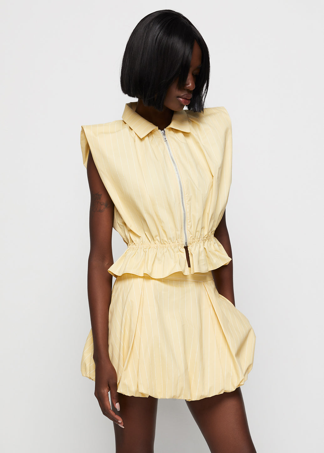 STRIPED BUTTER YELLOW BLOUSE