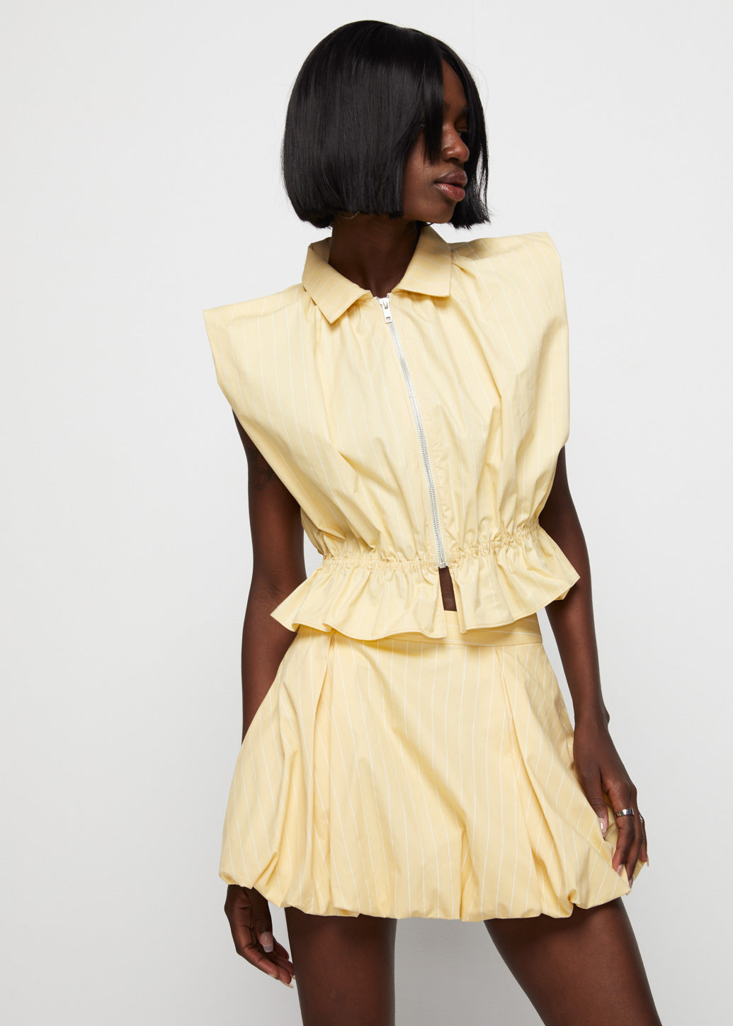 STRIPED BUTTER YELLOW BLOUSE