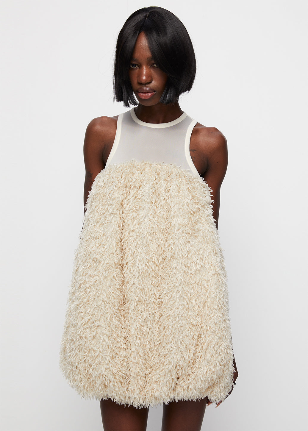 FLUFFY MINI BALLOON DRESS