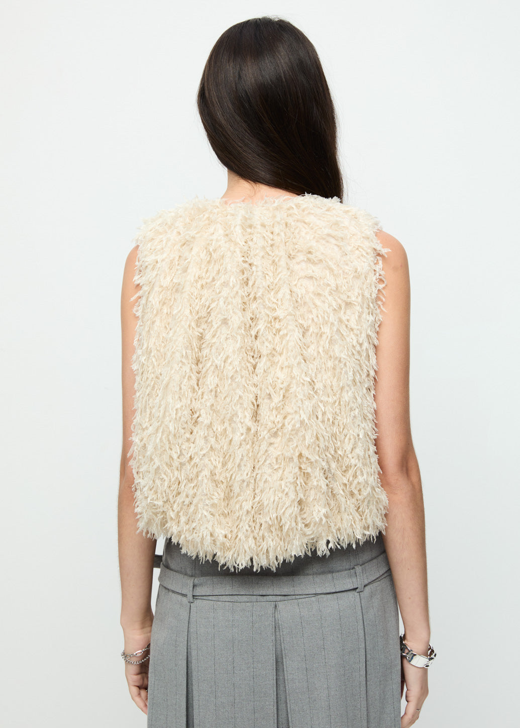 FUR SLEEVELESS TOP