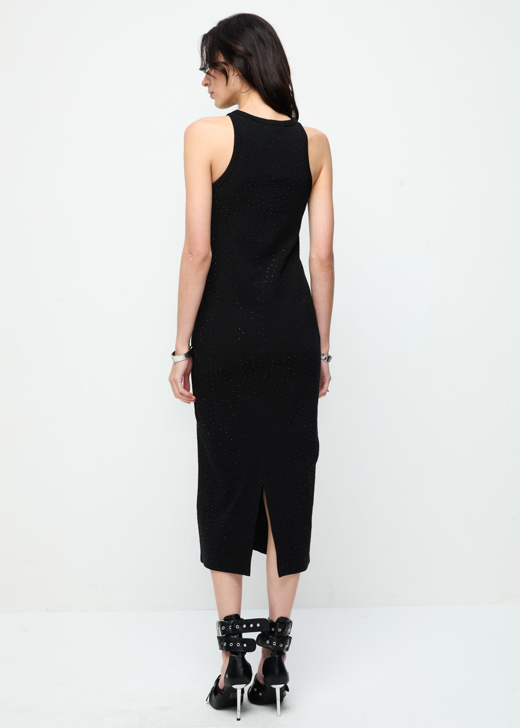 DIAMOND STUDDED MIDI DRESS